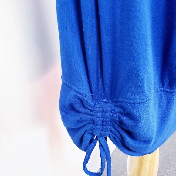 COOGI Australia Blue‎ Logo Studded Long Sleeve Drape Open Back Dress Size Large - Picture 8 of 12